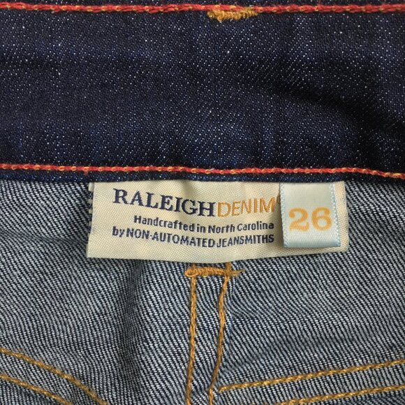 RALEIGH Hand Crafted North Carolina US Dark Wash Straight Leg 5 Pocket Jeans - Picture 2 of 16